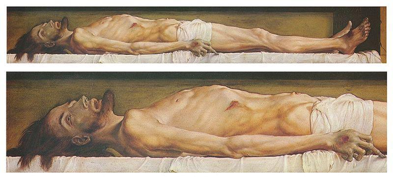 Hans holbein the younger The Body of the Dead Christ in the Tomb and a detail Sweden oil painting art